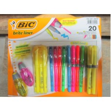 Office Supplies - Pens - Bic Brand - Highlighters & Highlighters Tape Variety Pack / 1 x 20 Highlighters ""See Details""